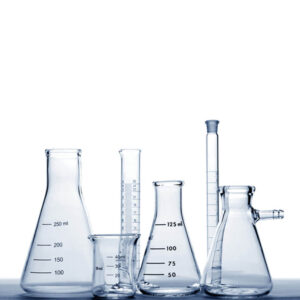 Cylinder, graduated with round base and spout, amber stain graduation, made of low expansion 3.3 borosilicate glass