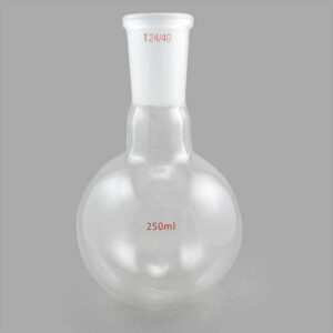 Flask, boiling, round bottom, short neck with I/C join, made of low expansion 3.3 borosilicate glass