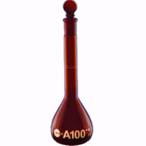 Flask, Volumetric, Amber, with I/C stopper, made of low expansion 3.3 borosilicate glass