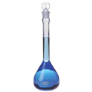 Flask, Volumetric, I/C stopper, Calss 'A' (with certificate), made of low expansion 3.3 borosilicare glass