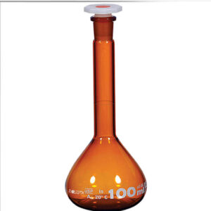 Flask, Volumetric, with I/C stopper, Amber , made of low expansion 3.3 borosilicate glass