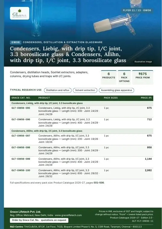 Condensers, Distillation & Extraction Glassware — flyer 11 of 13