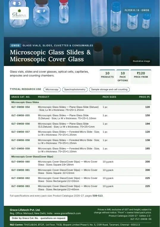 Glass Vials, Slides, Cuvettes & Consumables — flyer 6 of 9