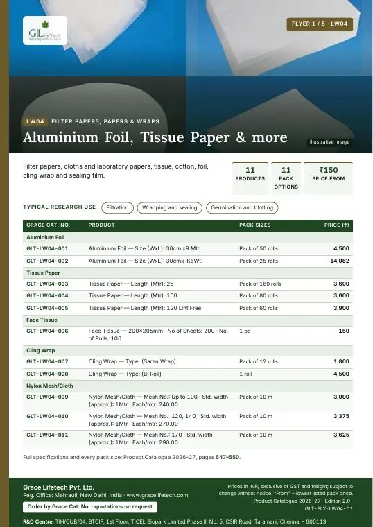 Filter Papers, Papers & Wraps flyer